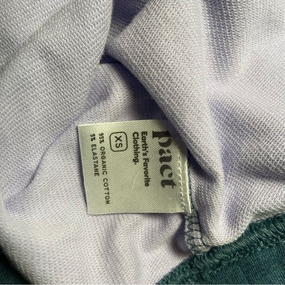 Pact Organic Cotton Teal 1/4 Zip Gorpcore Pullover Sweatshirt XS - Picture 6 of 6